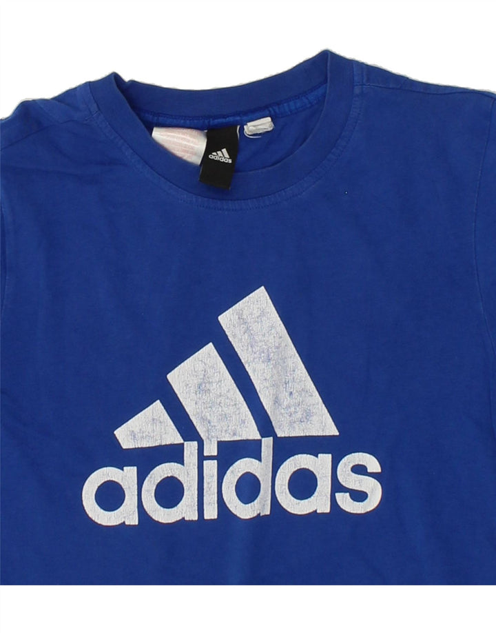 ADIDAS Boys Graphic T-Shirt Top 11-12 Years Blue Vintage Adidas and Second-Hand Adidas from Messina Hembry 