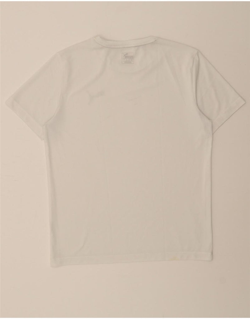 PUMA Mens T-Shirt Top Medium White Vintage Puma and Second-Hand Puma from Messina Hembry 