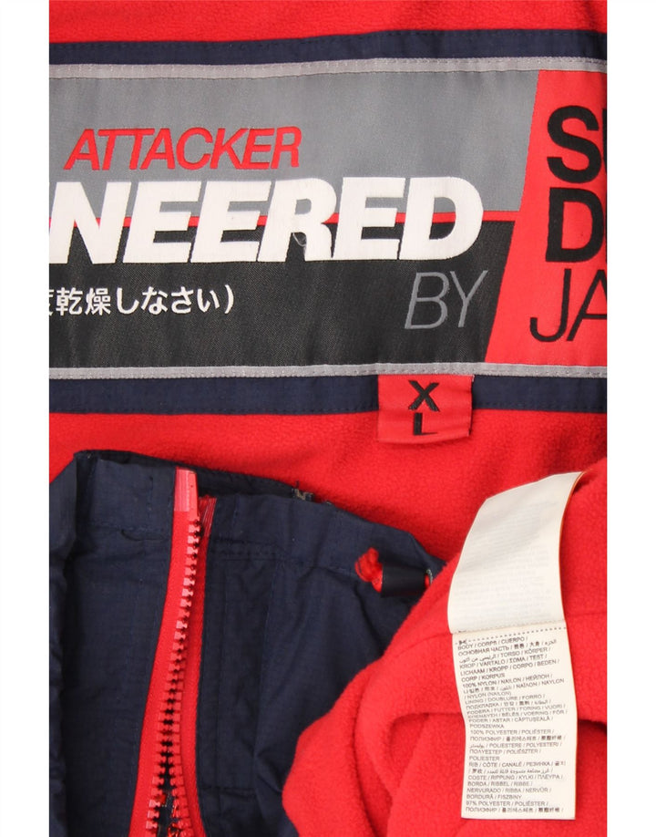 SUPERDRY Womens Windbreaker Jacket UK 18 XL Navy Blue Nylon