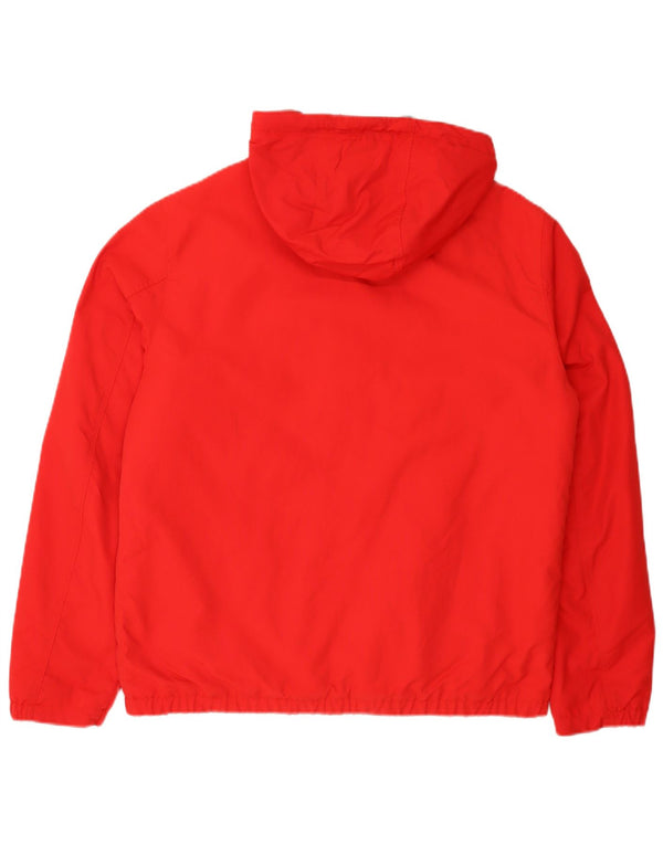 Benetton Mens Hooded Bomber Jacket UK 38 Medium Red Sports