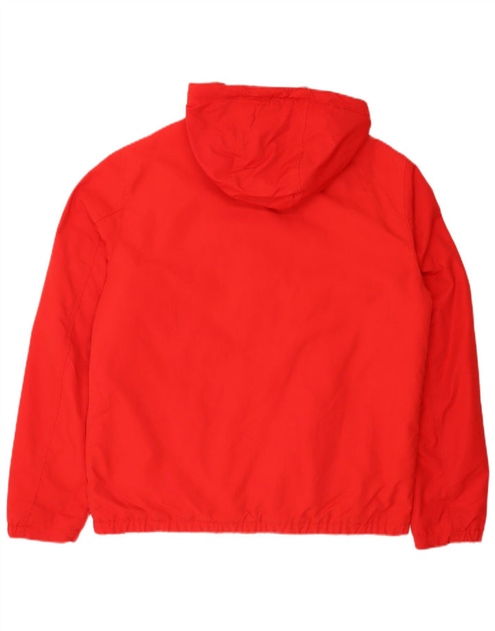 Benetton Mens Hooded Bomber Jacket UK 38 Medium Red Sports