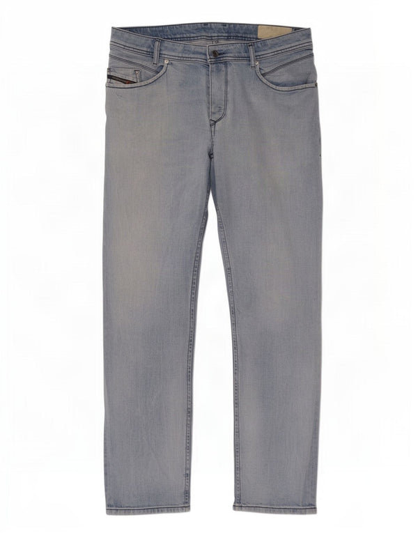 Diesel Mens Iakop Regular Slim Tapered Jeans W34 L32 Blue Cotton