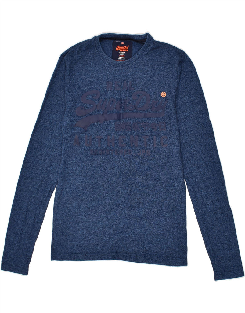 SUPERDRY Mens Graphic Top Long Sleeve Small Navy Blue Cotton | Vintage Superdry | Thrift | Second-Hand Superdry | Used Clothing | Messina Hembry 