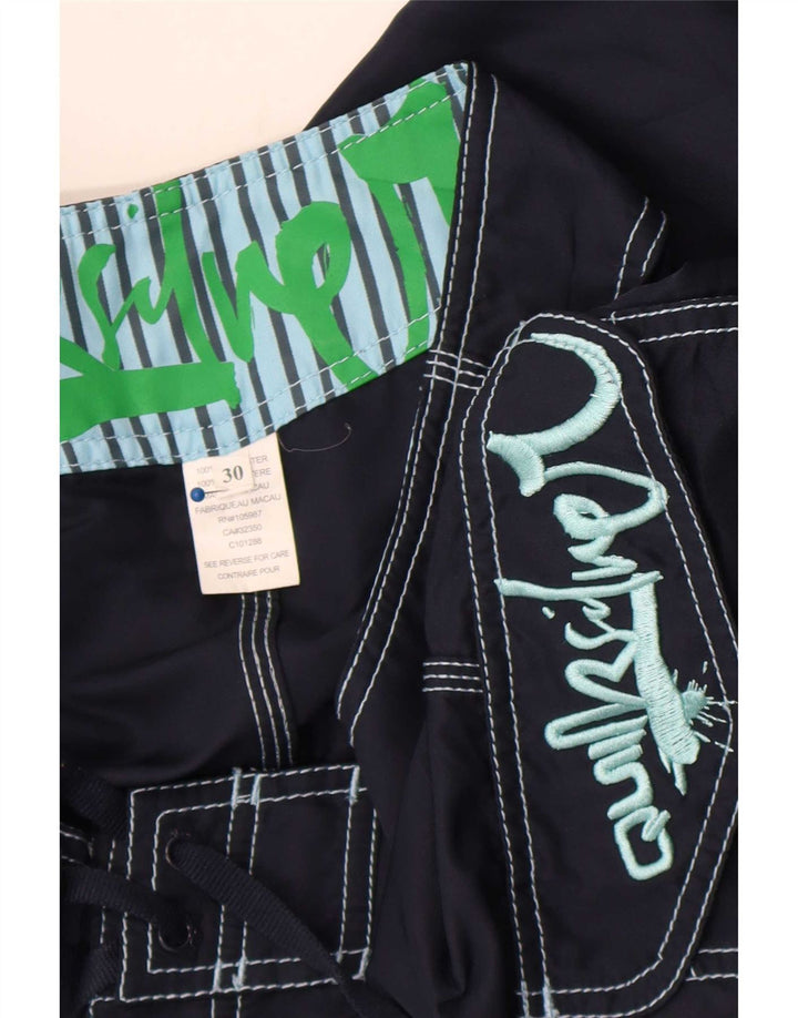 Quiksilver Mens Graphic Cargo Swimming Shorts Medium  Navy Blue Polyester