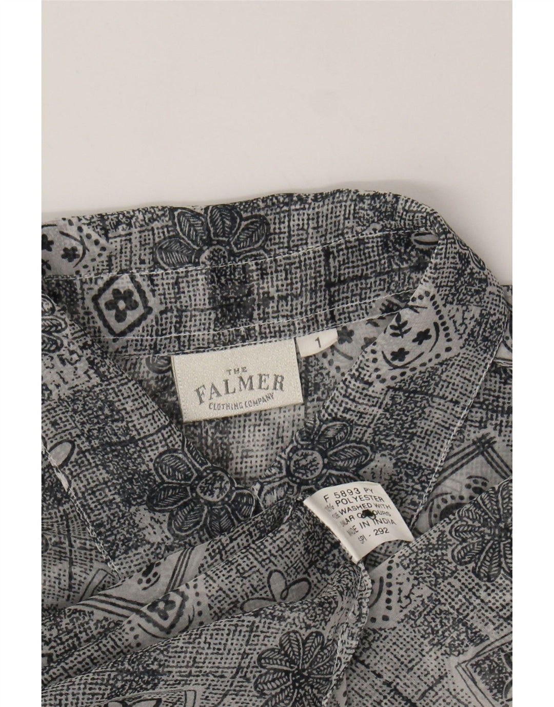 FALMER Womens Shirt Blouse UK 18 XL Grey Floral Polyester