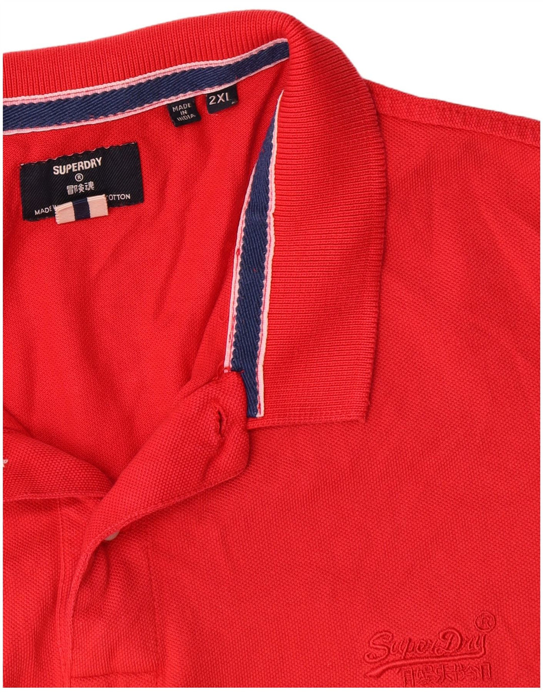 Superdry Mens Polo Shirt 2XL Red Cotton