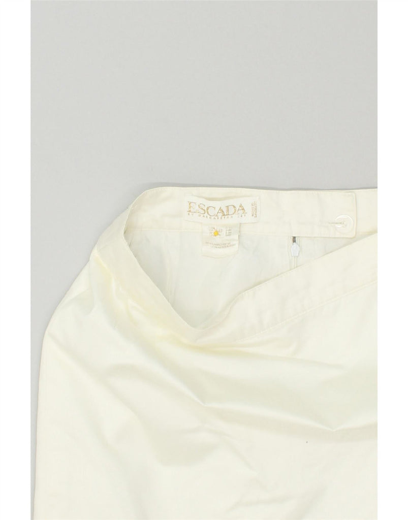 ESCADA Womens Pencil Skirt IT 42 Medium W30 White Cotton Vintage Escada and Second-Hand Escada from Messina Hembry 