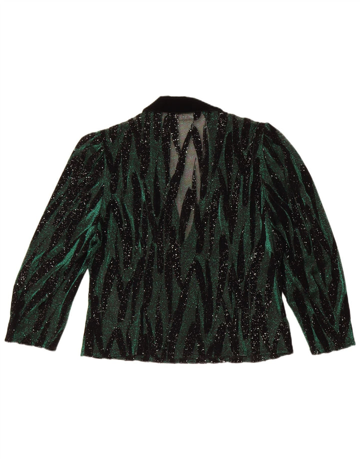 Hermann Lange Womens See Through Shirt Blouse EU 42 Large Green