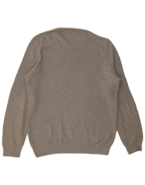 ZARA Mens Crew Neck Jumper Sweater Medium Grey Cotton
