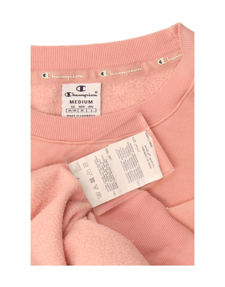Champion Womens Graphic Sweatshirt Jumper UK 14 Medium Pink Cotton