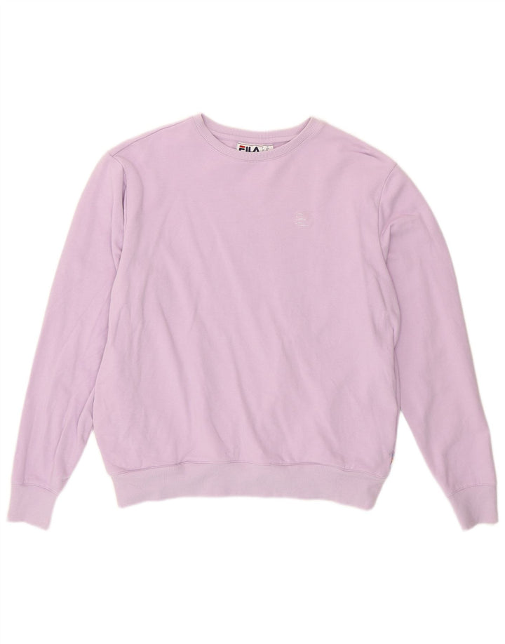 Fila Womens Sweatshirt Jumper UK 14 Medium Purple Cotton