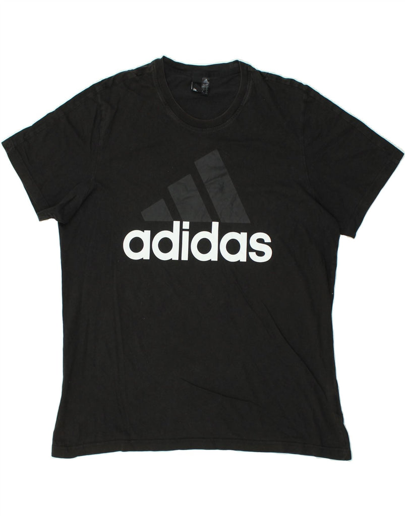 ADIDAS Mens Graphic T-Shirt Top XL Black Cotton | Vintage Adidas | Thrift | Second-Hand Adidas | Used Clothing | Messina Hembry 