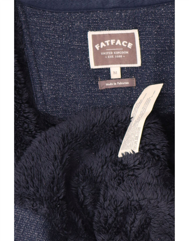 FAT FACE Mens Zip Hoodie Sweater Medium Blue Cotton