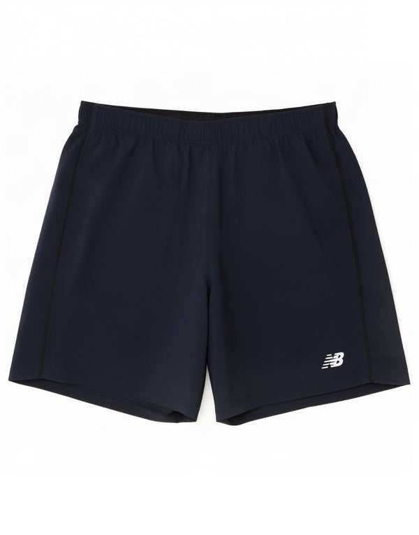 New Balance Mens Sport Shorts XL Navy Blue Polyester