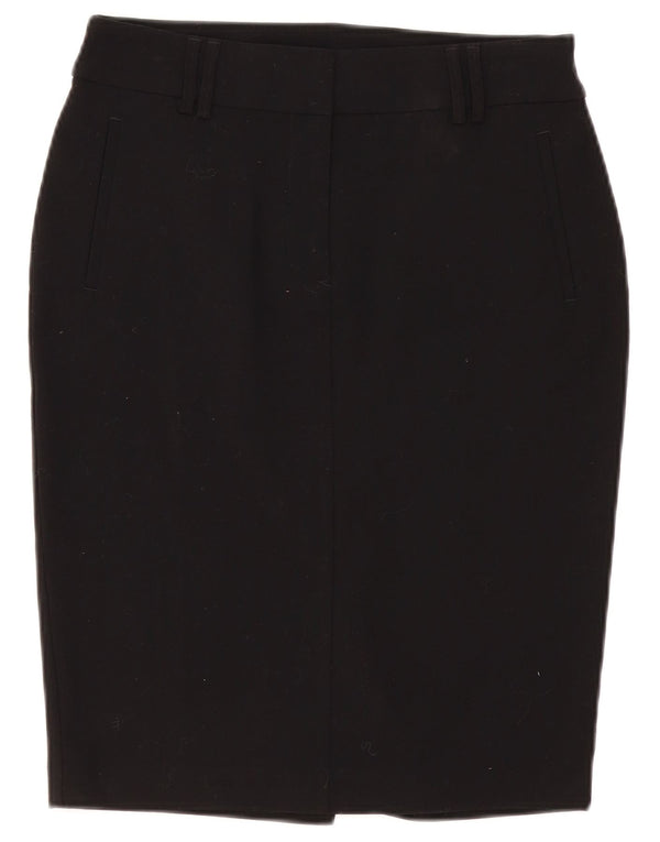 Marks & Spencer Womens Pencil Skirt UK 10 Small W30 Black Polyester