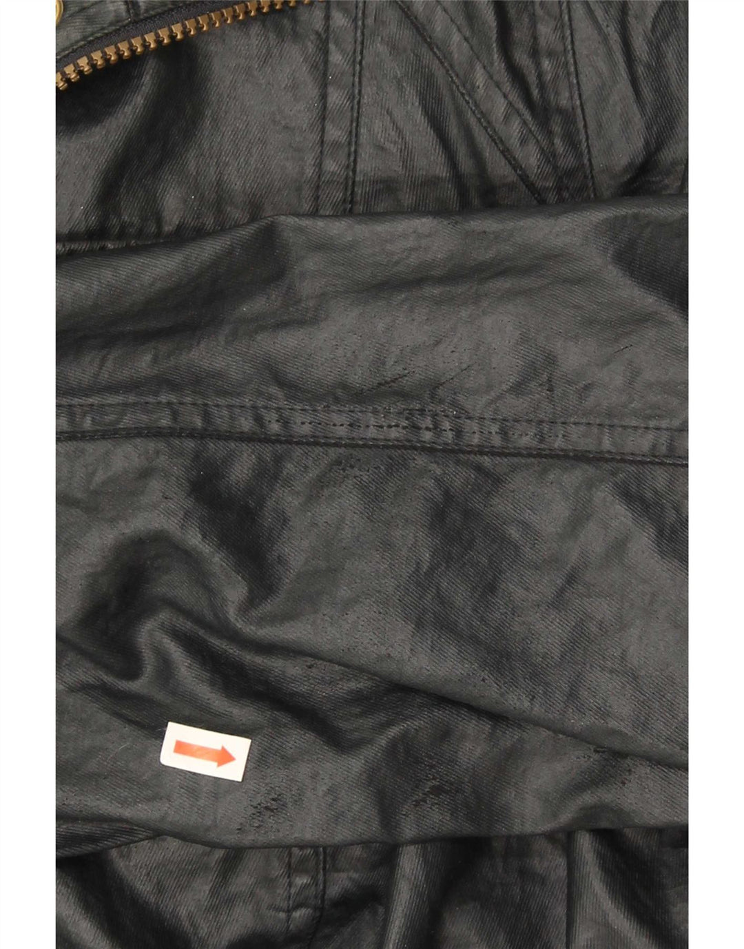 Barbour Womens Faux Leather Military Jacket UK 14 Large Black Polyester
