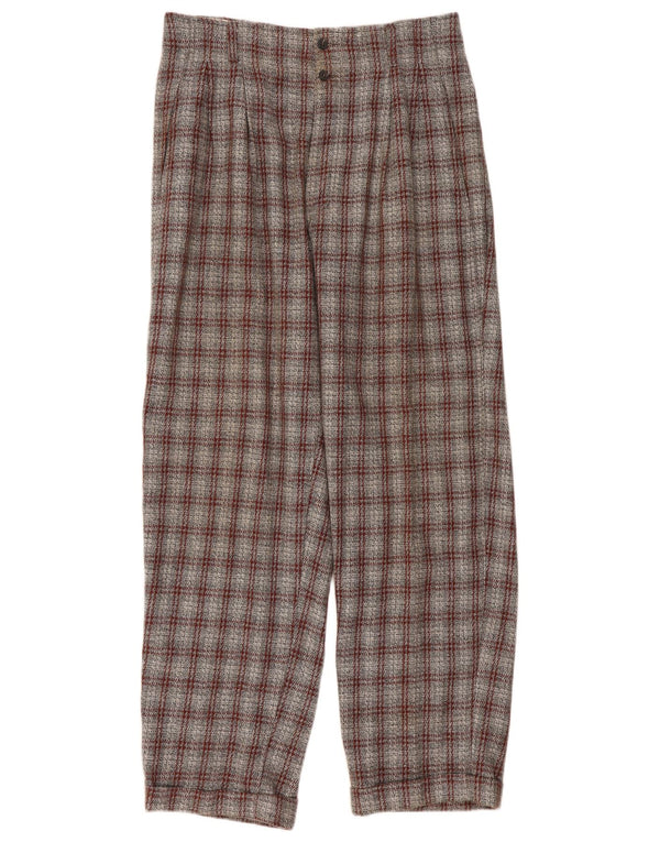 Vintage Mens Pegged Chino Trousers IT 50 Large W32 L32 Grey Check