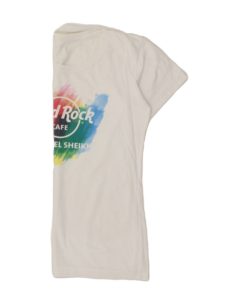 HARD ROCK CAFE Womens Sharm El-Sheikh T-Shirt Top UK 12 Medium White | Vintage Hard Rock Cafe | Thrift | Second-Hand Hard Rock Cafe | Used Clothing | Messina Hembry 