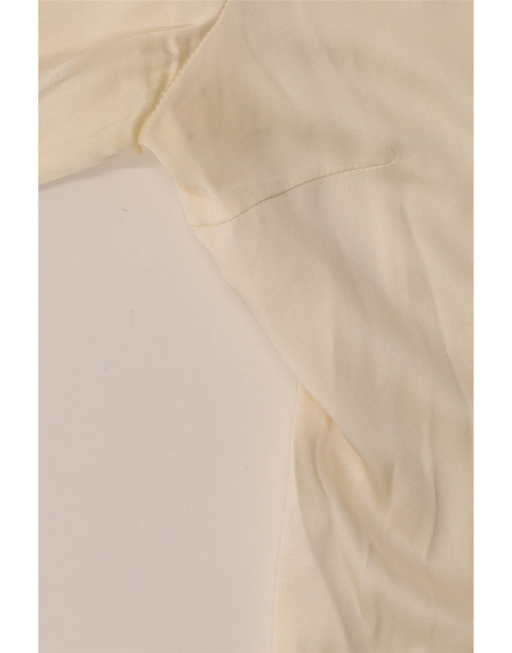 ATOS LOMBARDINI Womens Long Sleeve Shirt Blouse IT 44 Medium Off White