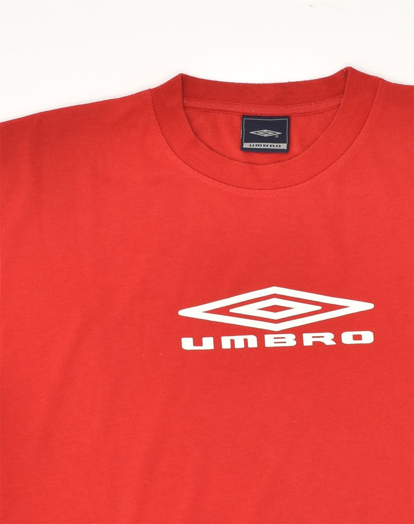 UMBRO Mens Graphic T-Shirt Top Large Red Polyester | Vintage Umbro | Thrift | Second-Hand Umbro | Used Clothing | Messina Hembry 