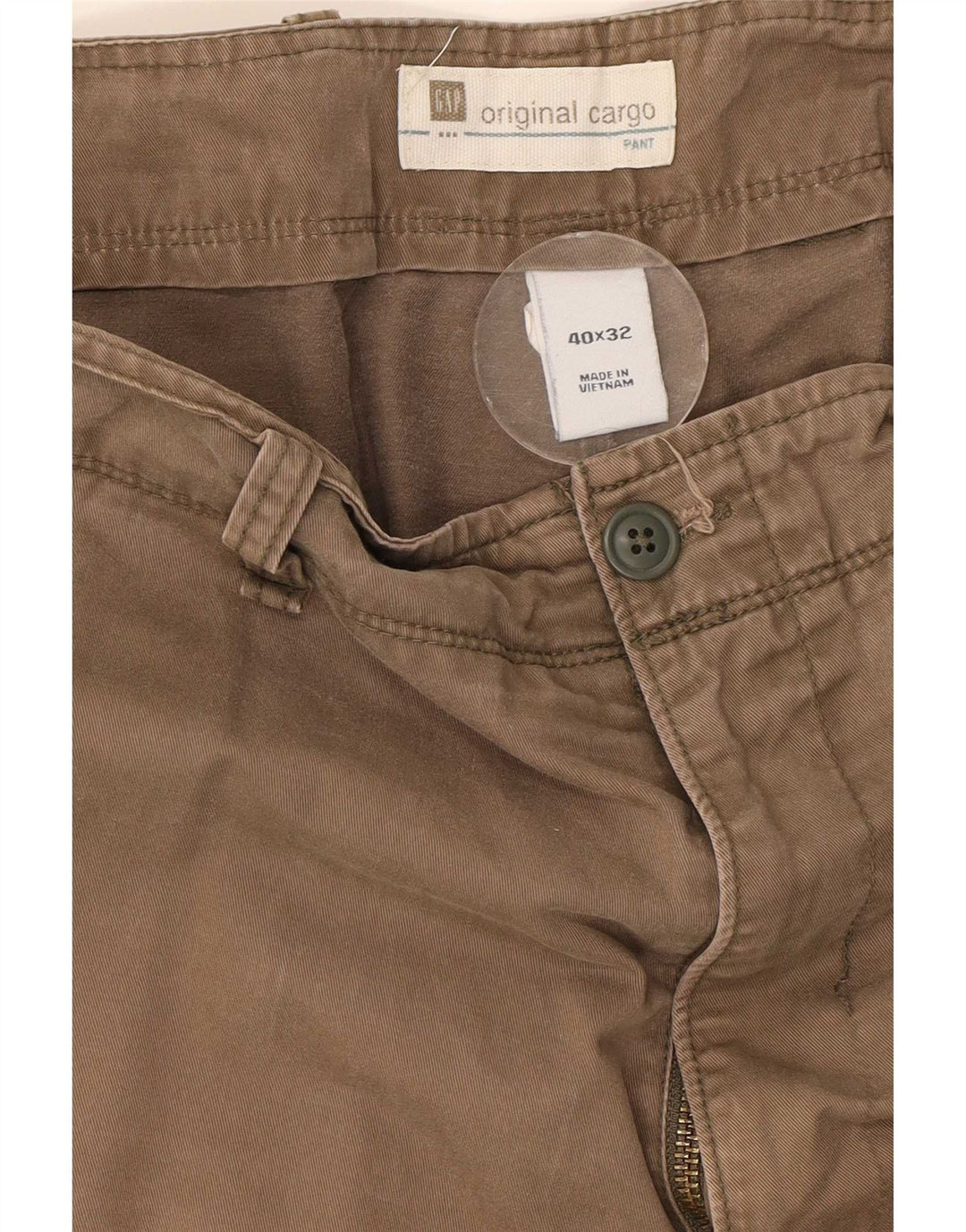 Gap Mens Straight Cargo Trousers W40 L28 Brown Cotton