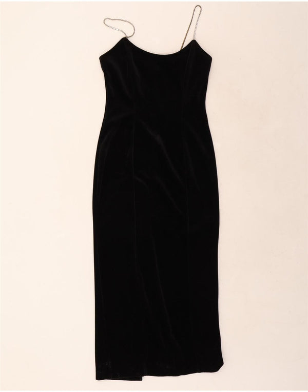 Dorothy Perkins Womens Maxi Slip Dress UK 10 Small Black Triacetate
