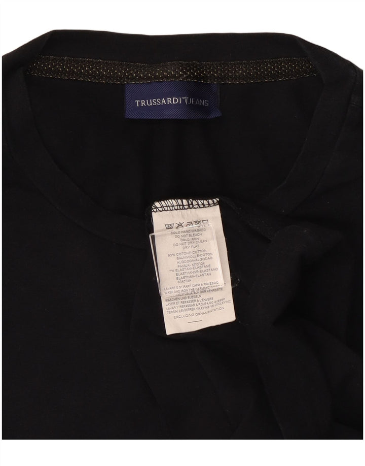 TRUSSARDI JEANS Mens Top Long Sleeve 2XL Black Cotton