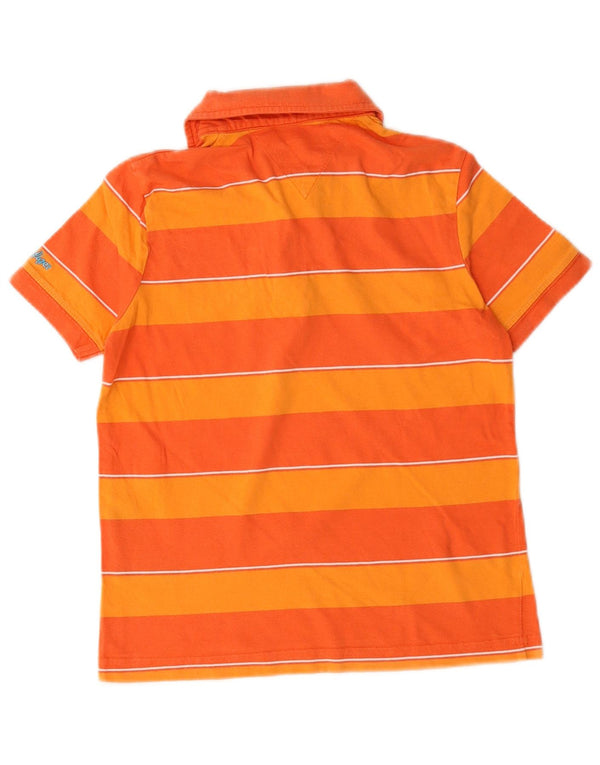 Tommy Hilfiger Boys Rugby Polo Shirt 7-8 Years XS Orange Striped Cotton