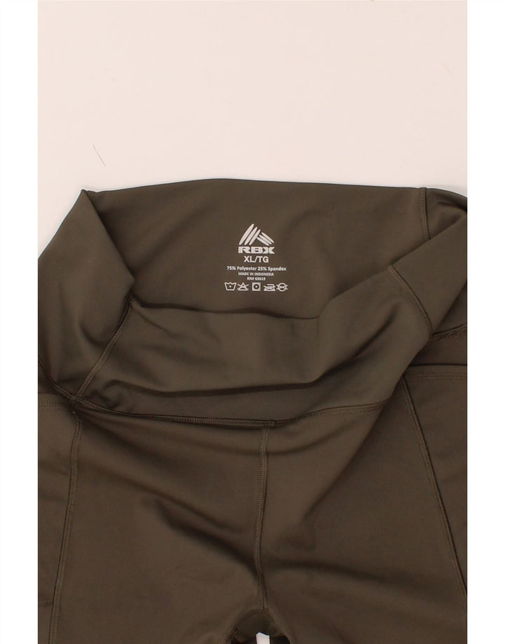 RBX ACTIVE Womens Capri Leggings UK 18 XL  Khaki Polyester Vintage RBX Active and Second-Hand RBX Active from Messina Hembry 
