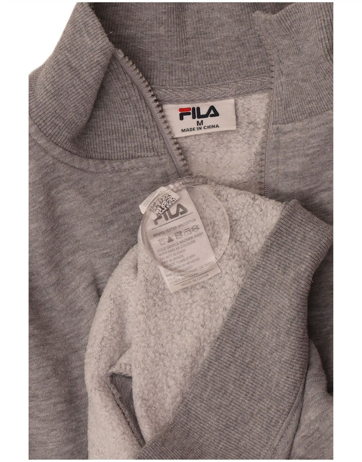 Fila Womens Loose Fit Tracksuit Top Jacket UK 14 Medium Grey Polyester