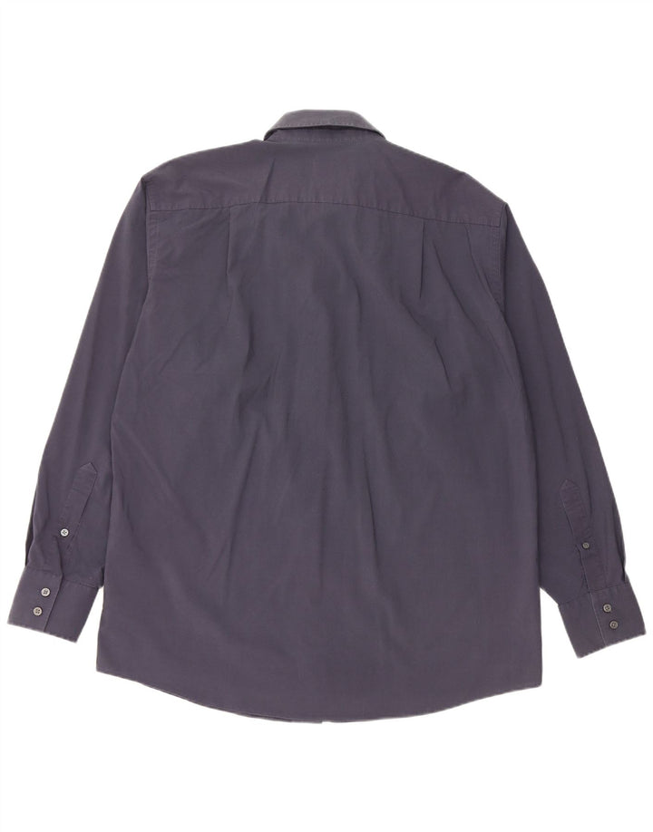 CALVIN KLEIN Mens Shirt Size 42 16 1/2 Large Navy Blue Cotton