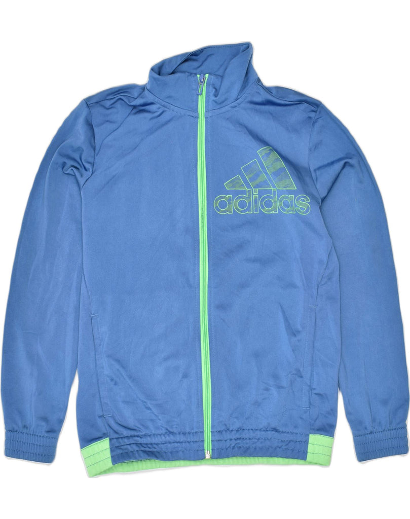 ADIDAS Boys Tracksuit Top Jacket 11-12 Years  Blue Polyester | Vintage | Thrift | Second-Hand | Used Clothing | Messina Hembry 