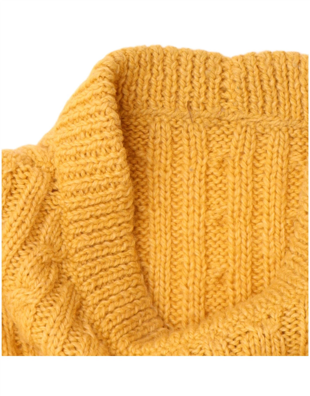 VINTAGE Womens Turtle Neck Jumper Sweater UK 14 Large Yellow