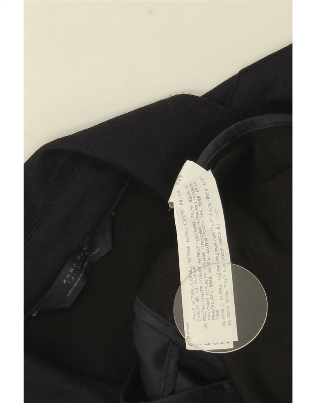 Zara Mens Trench Coat UK 40 Medium Navy Blue Polyester