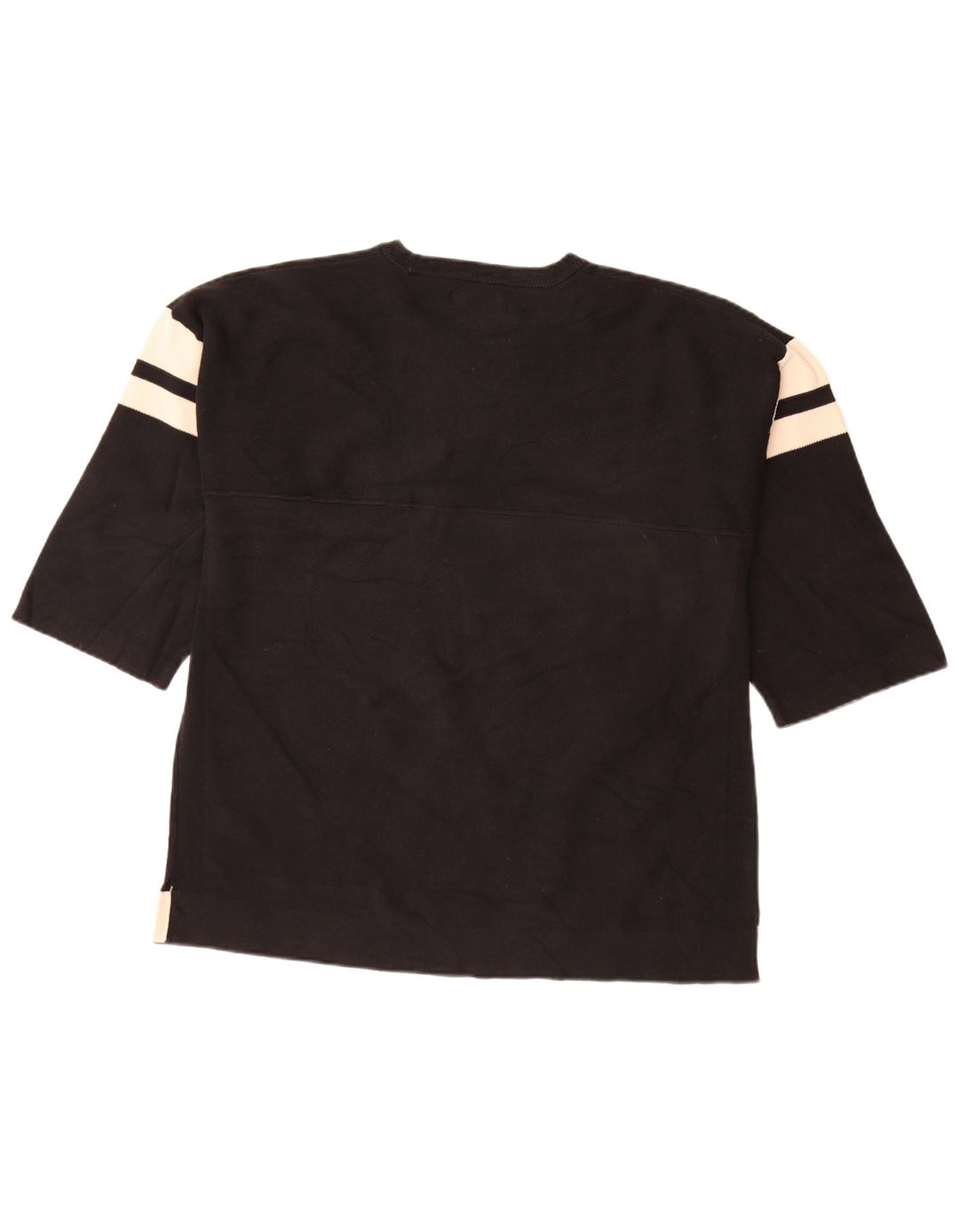 Zara Mens Top 3/4 Sleeve Large Black Striped