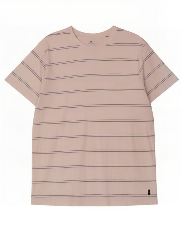 Rip Curl Mens Standard Fit T-Shirt Top Large White Striped