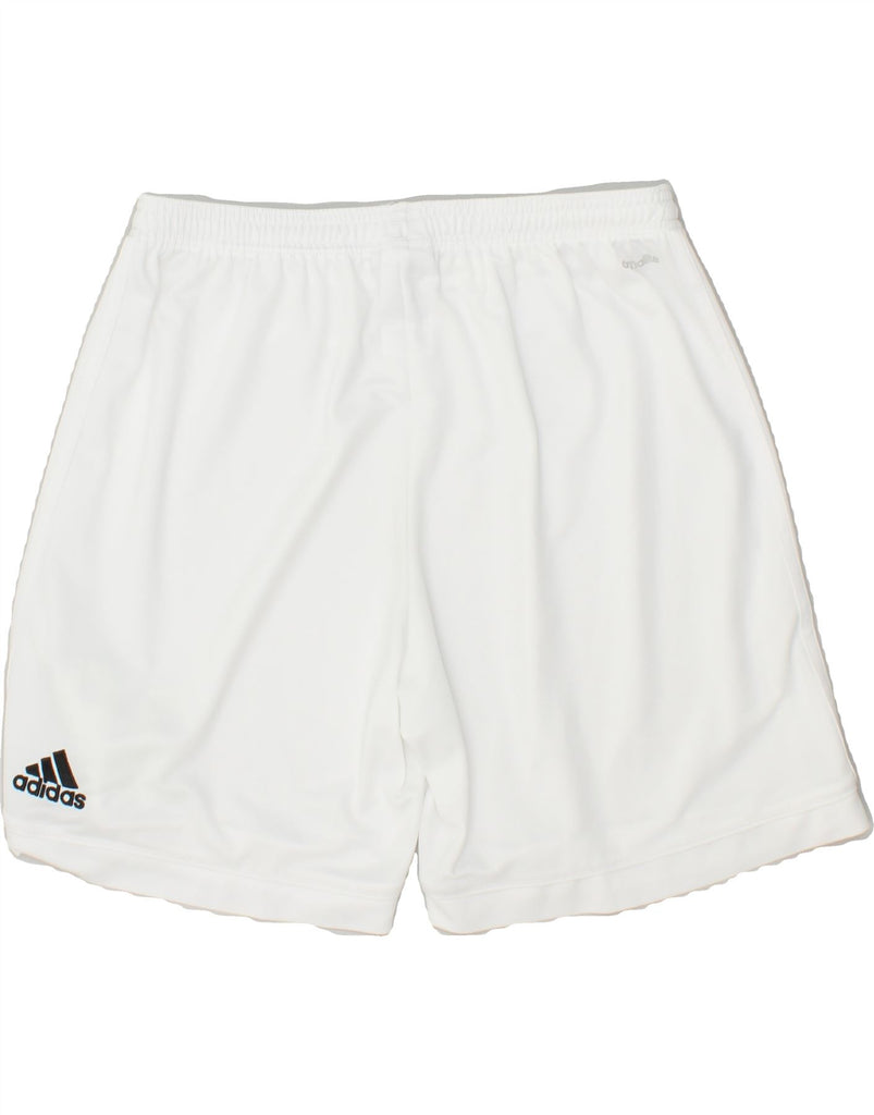 ADIDAS Mens Climalite Graphic Sport Shorts Large White Polyester | Vintage Adidas | Thrift | Second-Hand Adidas | Used Clothing | Messina Hembry 