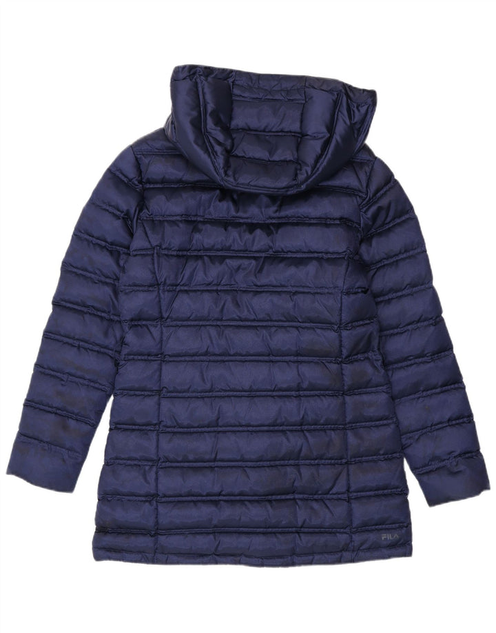Fila Womens Hooded Padded Coat UK 14 Large Navy Blue