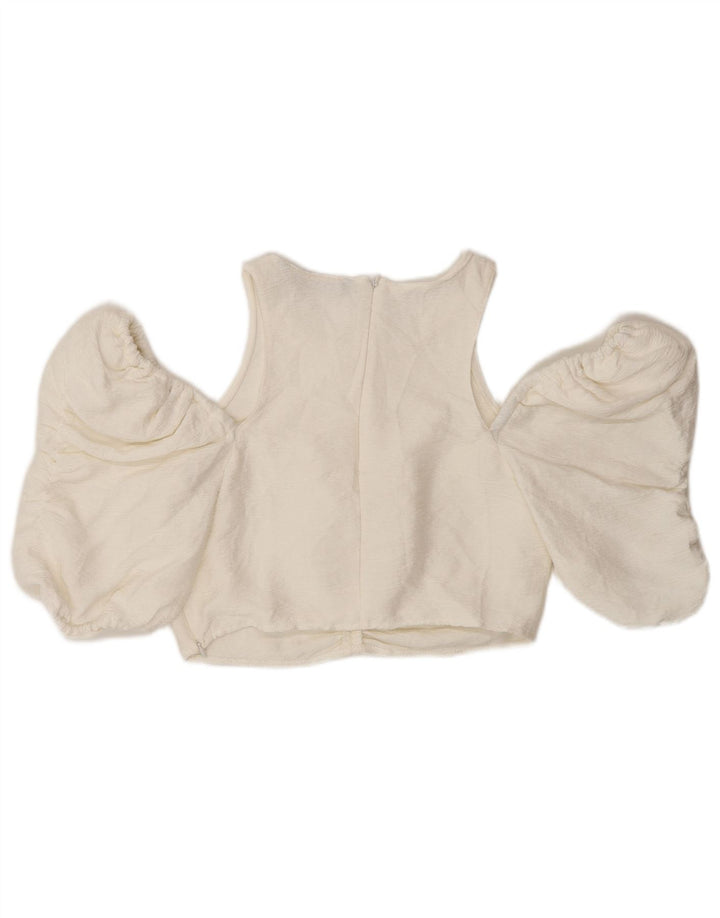 Zara Womens Crop Off Shoulder Top UK 12 Medium White