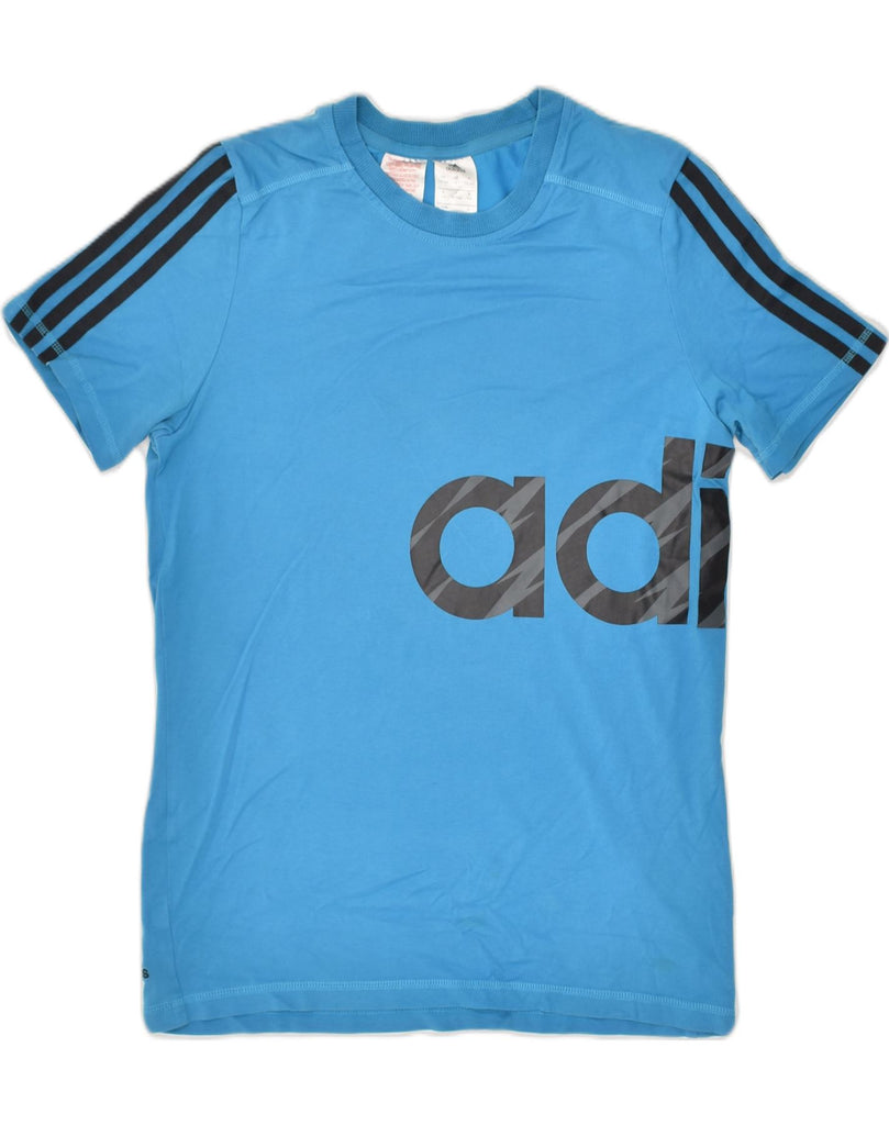 ADIDAS Boys Graphic T-Shirt Top 13-14 Years Blue Cotton | Vintage Adidas | Thrift | Second-Hand Adidas | Used Clothing | Messina Hembry 