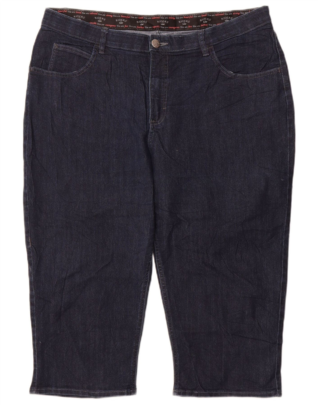 Lee Womens Riders Capri Jeans US 20 3XL W40 L20 Navy Blue Cotton