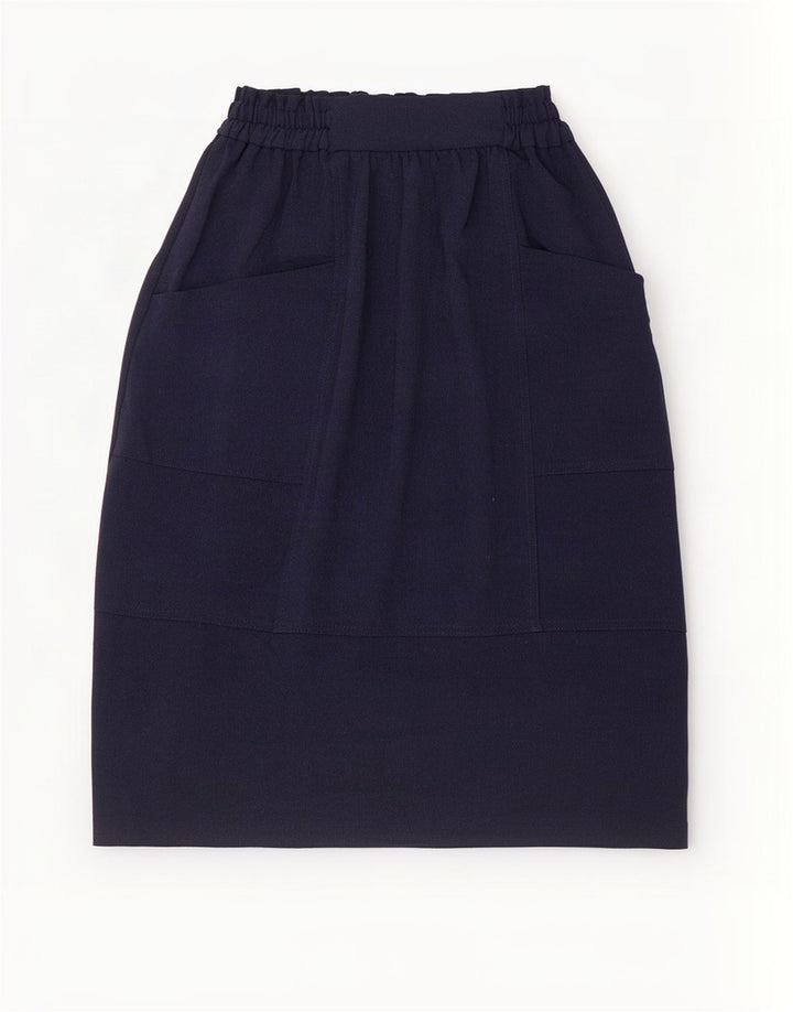 Zara Womens Flared Skirt Small W26 Navy Blue Polyester