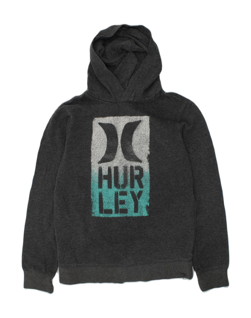 HURLEY Boys Graphic Hoodie Jumper 13-14 Years XL Grey Cotton | Vintage Hurley | Thrift | Second-Hand Hurley | Used Clothing | Messina Hembry 