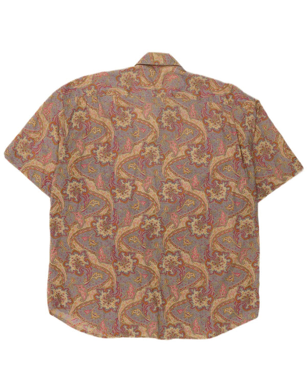 Rodrigo Mens Short Sleeve Shirt Size 17 43 XL Multicoloured Floral Cotton