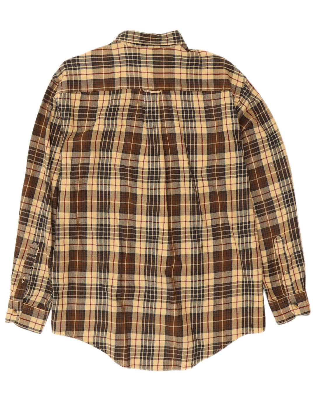 NAUTICA Mens Flannel Shirt Medium Brown Check Cotton