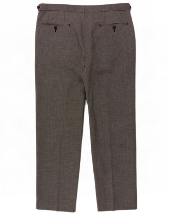 Marks & Spencer Mens Autograph Pegged Suit Trousers W36 L31 Grey New Wool