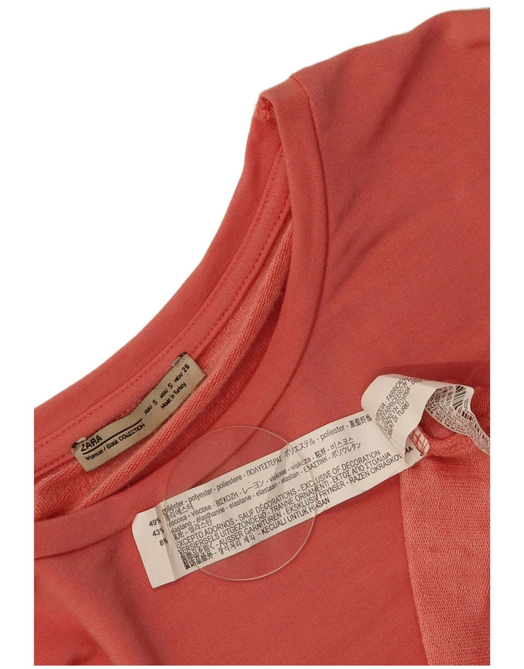 Zara Womens Tunic Top UK 10 Small Pink Polyester