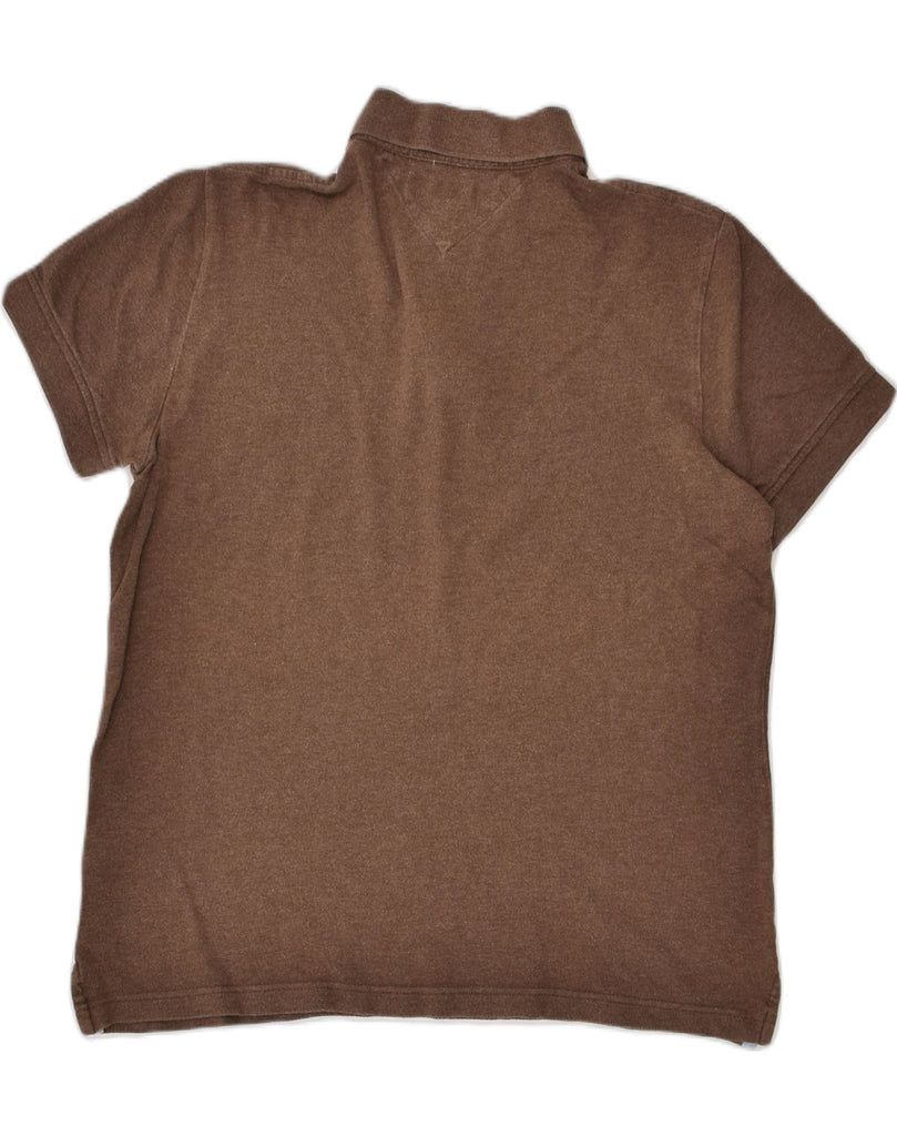 TOMMY HILFIGER Mens Custom Fit Polo Shirt Small Brown Cotton | Vintage Tommy Hilfiger | Thrift | Second-Hand Tommy Hilfiger | Used Clothing | Messina Hembry 