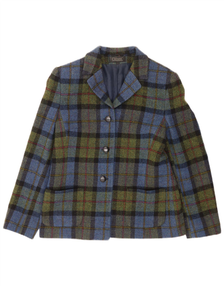 CLEMENT Womens 3 Button Blazer Jacket EU 38 Medium Multicoloured Check
