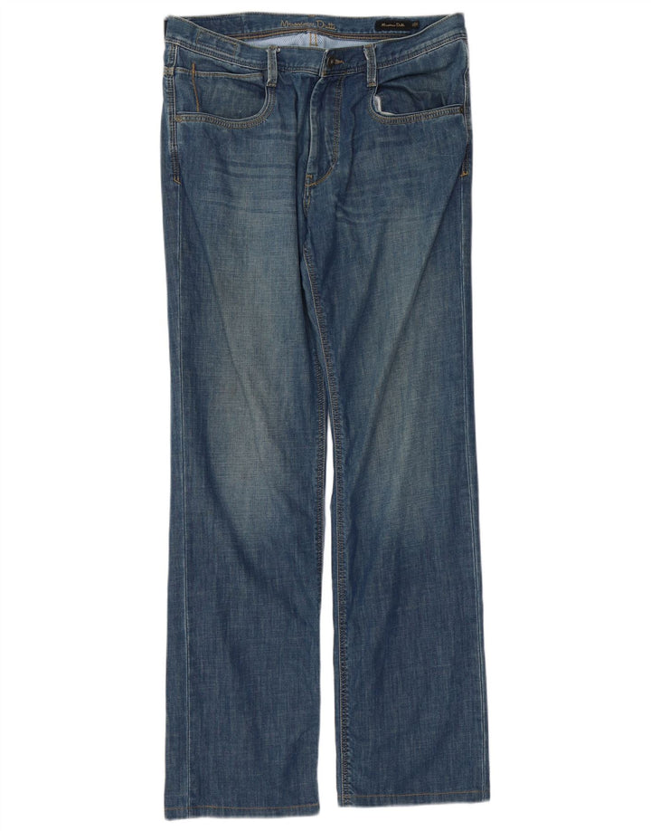 Massimo Dutti Mens Straight Jeans EU 42 Large W32 L32 Blue Cotton